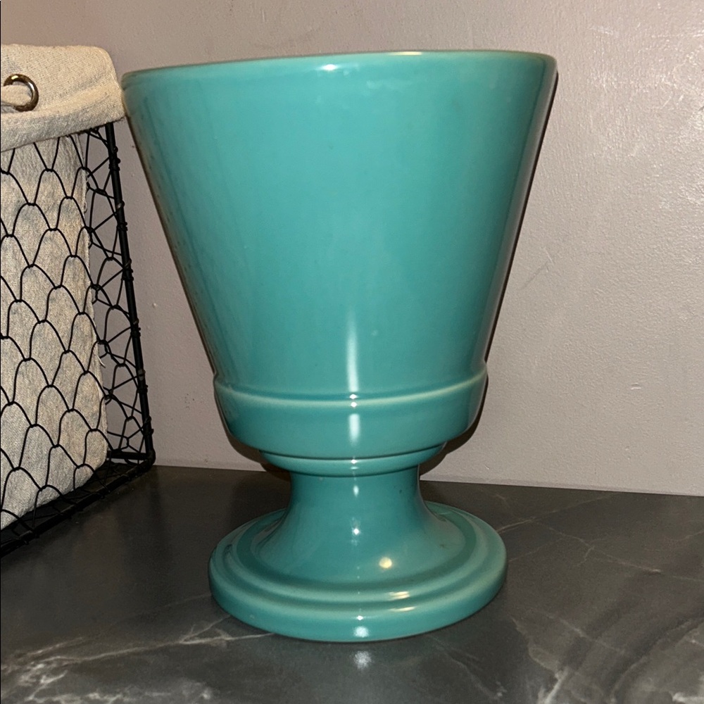 Martha Stewart pedestal vase. Chic Turquoise Pedestal Vase